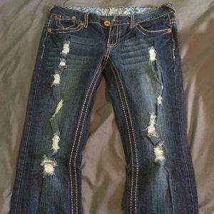 Premiere Destroyed/Ripped Jeans - 3/4 Short